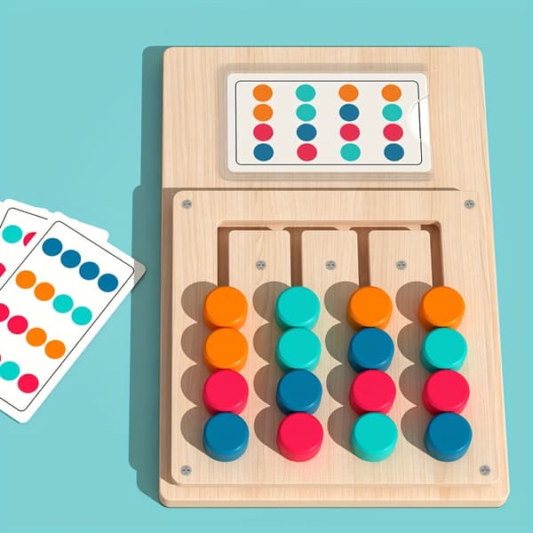 Træfarvepuslespil Pædagogisk Legetøj til Farvegenkendelse Alder 3+ Four-Color Game Mixed Color
