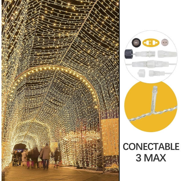 300 kappaletta LED-verho 3M * 3M vedenpitävä IP44 Ulkokoristelu
