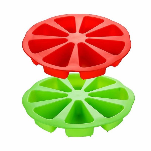 Triangular Square Cavity Cake Pizza Silicone Mould（green、red）2pc