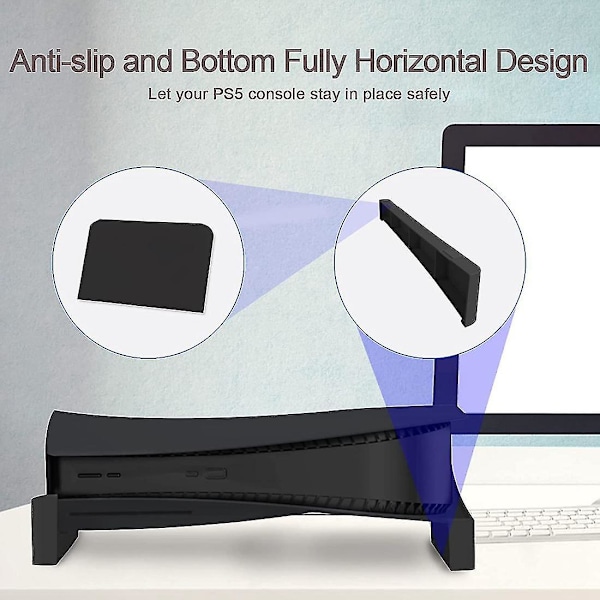 Horisontalt stativ til PS5-tilbehør, PS5-basestativ, kompatibelt med Playstation 5 Disc & Digi