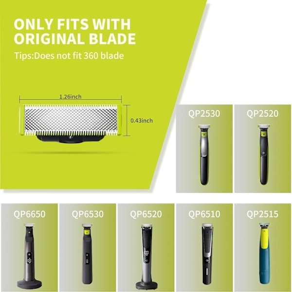 Stubbkammar till rakhyvel skäggtrimmer Philips OneBlade 6-pack 31