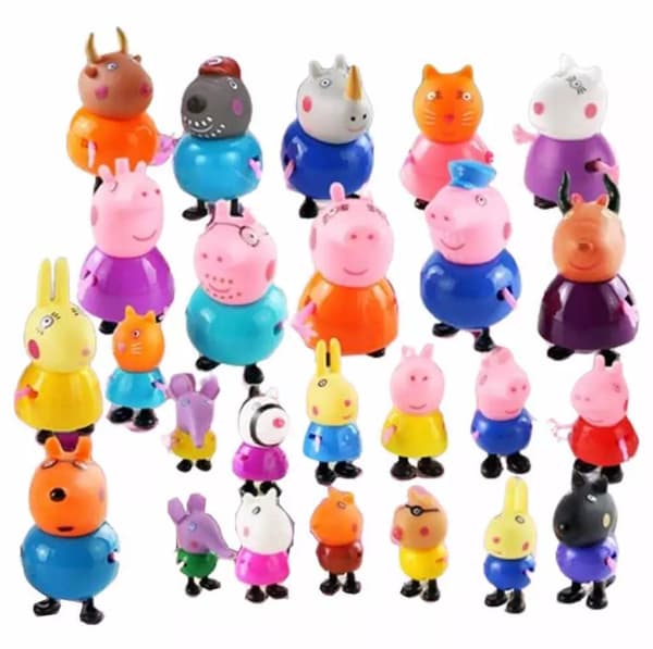 25-delars Peppa Pig Familj & Vänner Actionfigur Leksaksset