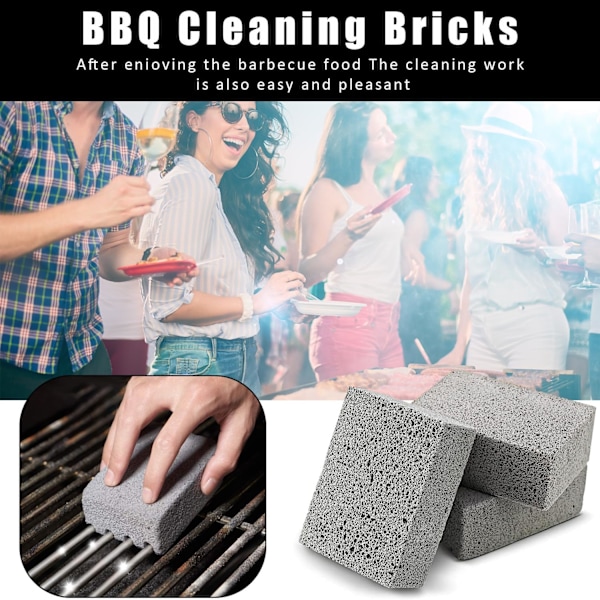 4 ST Grill Tegelblock Rengöring Pimpstenar, Grill Rengöring Br