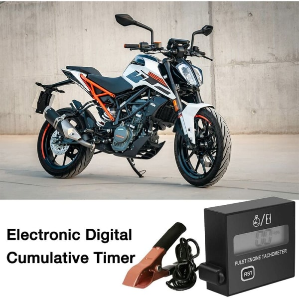 Induktiv varvräknare, 2-takts digital varvräknare, induktiv digital varvräknare för motorsågar, gräsklippare och motorcyklar, utbytbart batteri