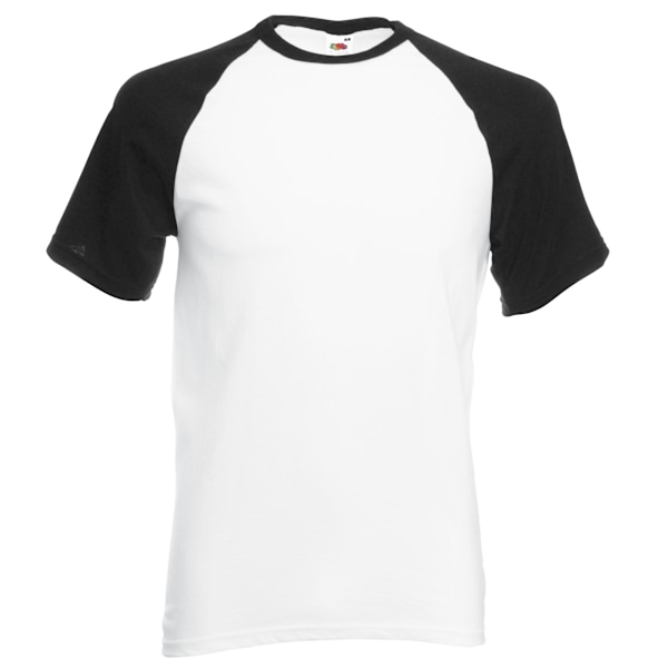 Fruit Of The Loom Herre T-shirt Baseball Korte Ærmer 2XL Hvid/Hvid/Sort 2XL White/Black