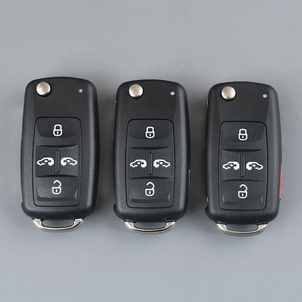 Nyckelskal för VW, Sharan, Tiguan, Golf, Sagitar, MK6 Polo, Touareg, Coque-utbyte, 4/5 knappar 4 BOTTONS