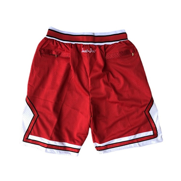 NBA Chicago Bulls Shorts Broderet Sports Basket Shorts Rød Red XL