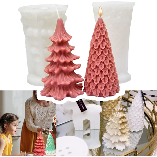 2 stk. forme til lysfremstilling, 3D-juletræ 2022 Xmas Trees