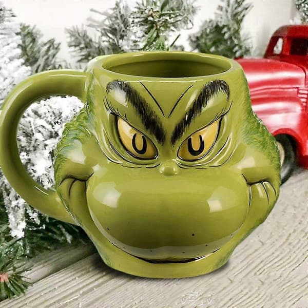 Grinch julekrus: Morsomme nyhetskopper i harpiks til julefester-FA-