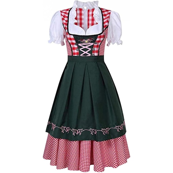 Oktoberfest ølpige bayersk Dirndl kjole mørkegrøn S