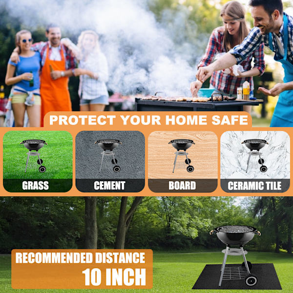 Grill Grill Gas Splatter Mat Pad Däck Bodenschutz Feuerwid