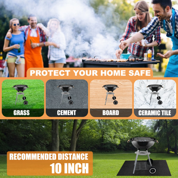 Grill Grill Gass Sprutmatte Pudekk Beskyttelse Brannhemmende