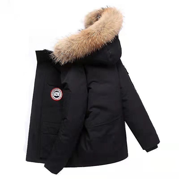 Vinterhuva för män Quiltat dunjacka Casual Tooling Coat qd best black black m