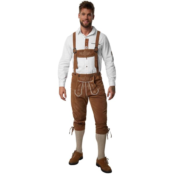 tectake Lederhose Steigerwald Brun Brown XL