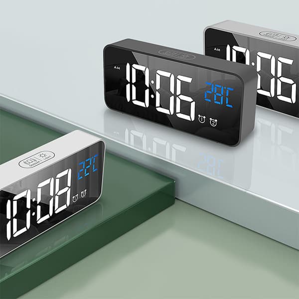 Digital väckarklocka, LED-spegel elektronisk klocka, skrivbordsklocka-FA7-