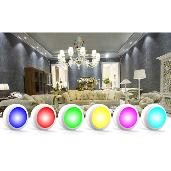 LED-spots 6 stk med 2 fjernbetjeninger RGB Design mange farver white 150