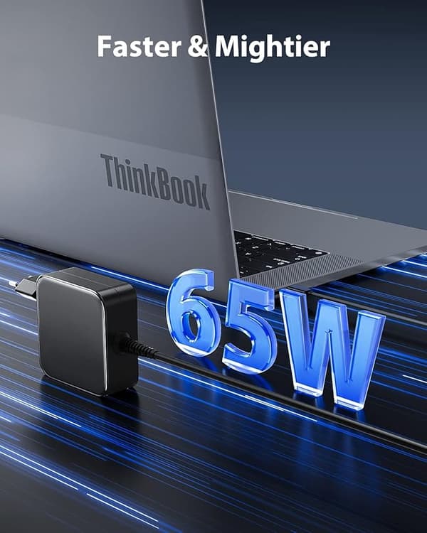 65W USB C-oplader til bærbar computer (1,8 m) til Lenovo Thinkpad ASUS Zenbook