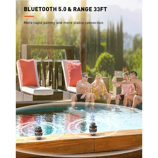 2 kpl ulkoilman Bluetooth-kaiutinta vedenpitävä langaton kaiutin LED-liekkivalolla kannettava Bluetooth-kaiutin