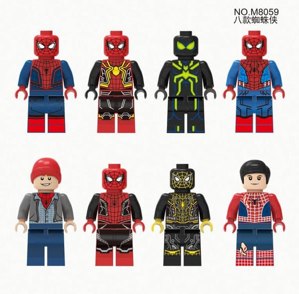 8-delars Marvel Superhjältar Spider-Man Karaktärsserie Mini Byggklossdocka Set, Barnpresent.-FA-