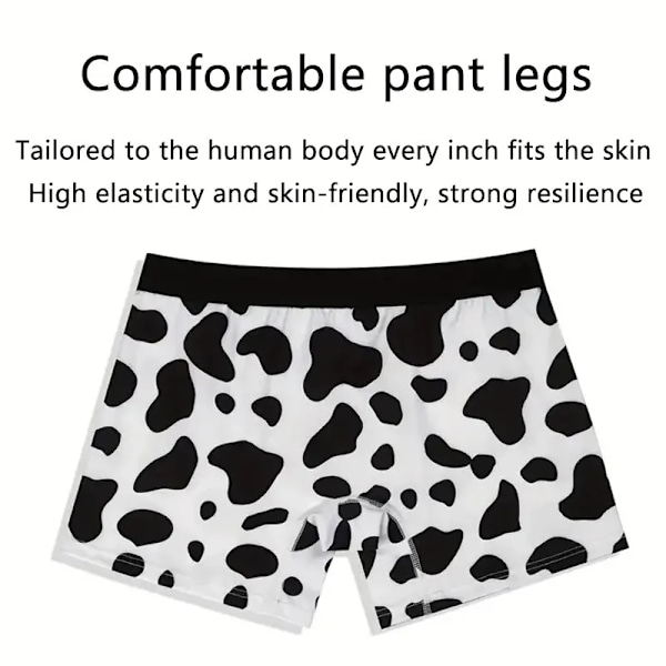 Män Sport Boxershorts Underkläder Kalsonger Sport Svart ML XL Tecknad Ko Utskrift Ventilerande Mode Fitness Casual Bekväm XL black