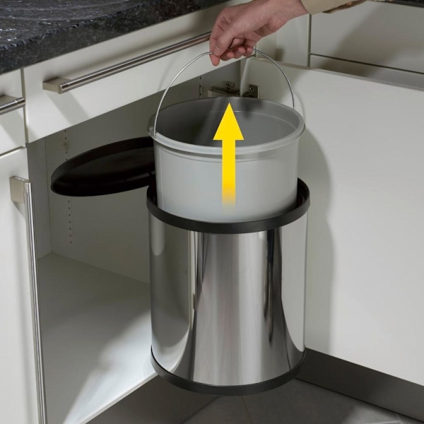 Hailo Sophink för skåp Compact-Box storlek M 15 L rostfritt stål 3555-101 silver 2200