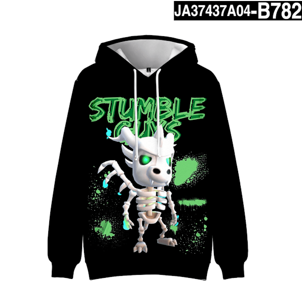 Stumble Guys 3D Print Hoodie Barnkappa Hoodie Yttertøj 4 L 4