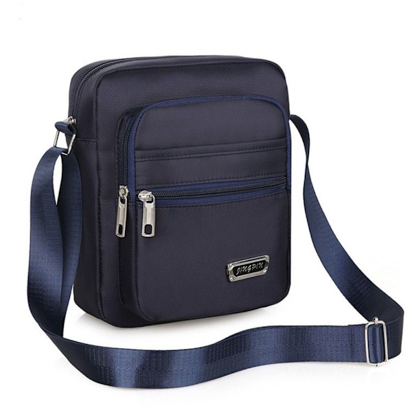 Herr Crossbody-tasker Axelpose BLÅ 4 DRÆKDRÅGOR 4 DRÆKDRÅGOR blå 4 zippers-4 zippers blue