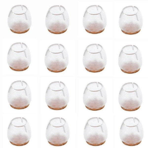 16-pack Möbelfötter / Silikonfötter till Stol – Golvskydd Transparent transparent one size