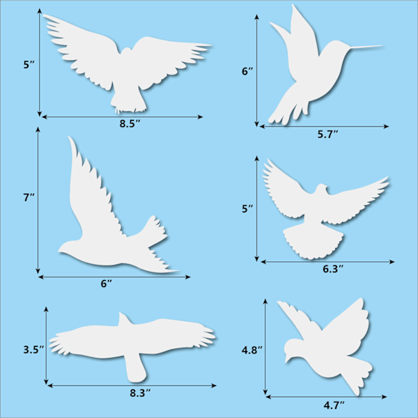 16 stk Anti-kollisjon vindu fugleklistremerker, glassdørbeskyttelse