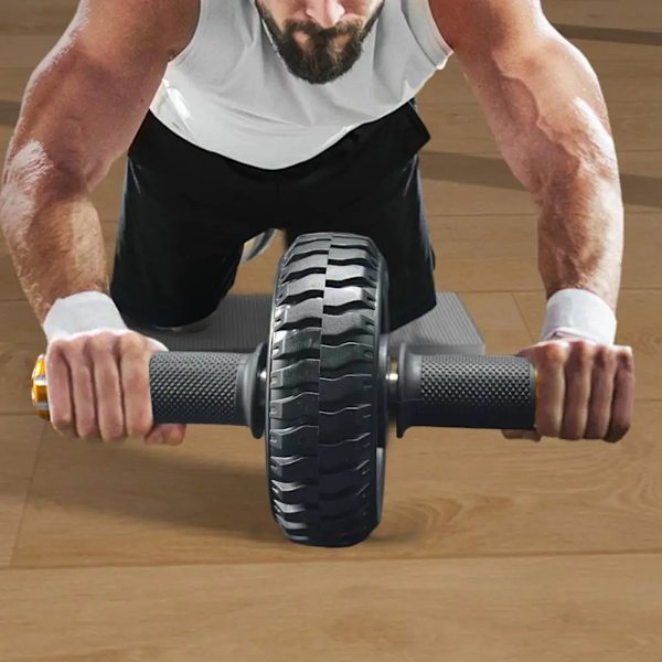 Solid Ab Wheel Roller Gummi Ab Träningshjul Abd Yellow