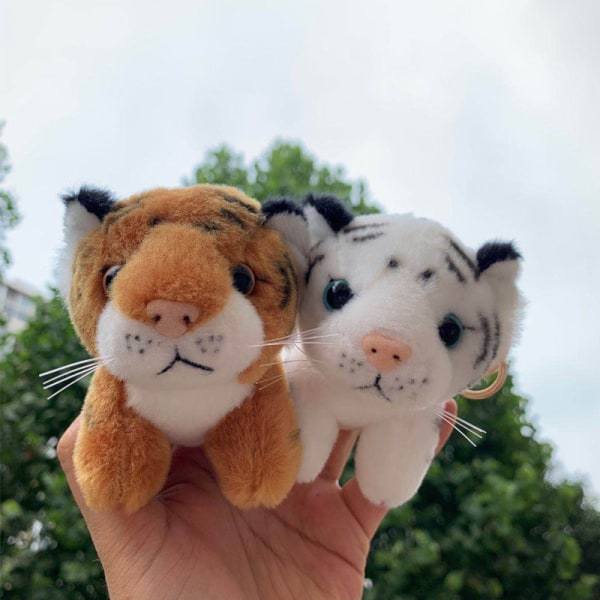 Plush nyckelring Tiger leksak Mjuk djur röd