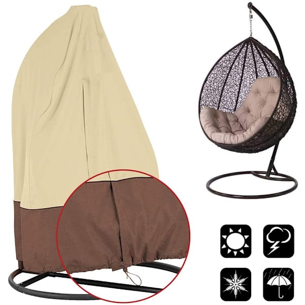 170*220cm Anti-damm hängande stolsöverdrag med dragkedja Anti-UV-solskydd