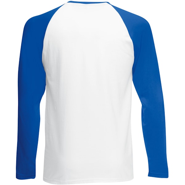 Fruit Of The Loom Herre Langærmet Baseball T-shirt S Hvid/Royal Hvid/Royal Blå S White/Royal Blue