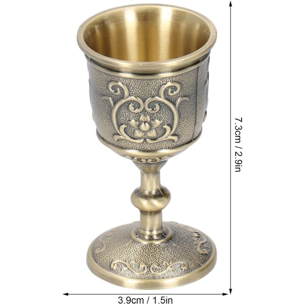 Chalice Goblet, Utsökt Vinglas, Dekorativ Brons