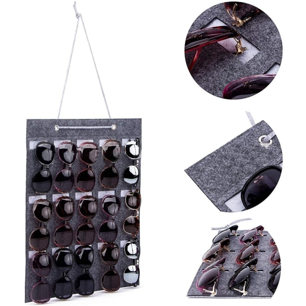 Sunglasses Storage Organizer, Wall Hanging Pouch Pockets