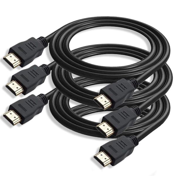 (3-PAK) HDMI-kabel 1,5 meter 4K-støtte 3D-støtte guldbelagte 1. (3-PACK, 1,5M)