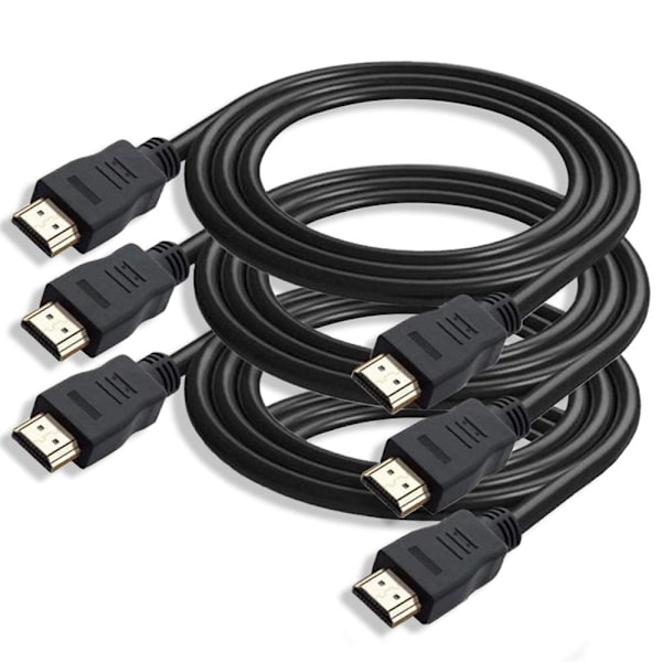(3-PAK) HDMI-kabel 1 meter 4K-support 3D-support guldbelagte (3-PACK, 1M)