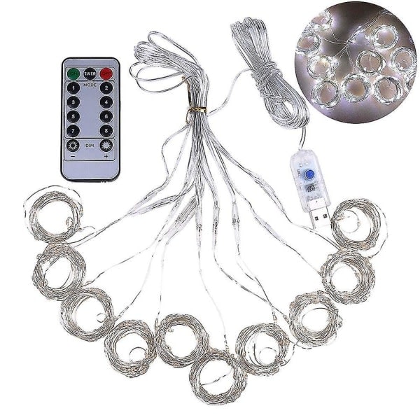 300 LED 3x3 meter gardin sladd ljus USB 8 lägen fe lampa med