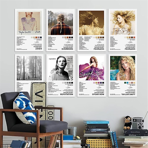 12 Paketti Taylor Swift Album Poster Printtejä Albumkansi Seinätaidetta Dekoratiivisia Lahjoja Swiftie TS Faneille Musiikin Ystäville