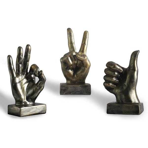 Finger gest Skrivebord Staty Finger Skulptur Kreativt hjem Stue Skab Hylde Ornament kobber