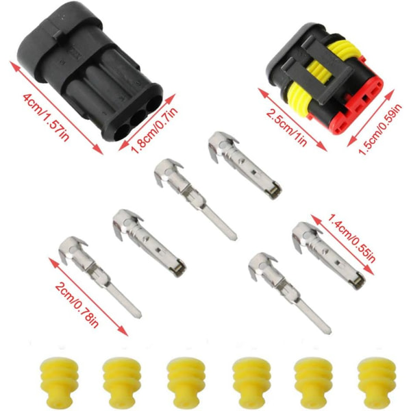 15 kit 2 stift 3 stift 4 stift bil vattentät elektrisk kontakt, C