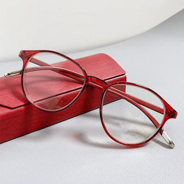 Anti-Blåt Lys Læsebriller Runde Briller RØD STYRKE Red Strength 350 Red