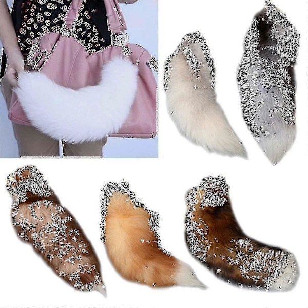 Plush-rävsvans Avaimenperä Turkis Häntä Avaimenperä 40cm Eläimen Häntä---Koodi16709