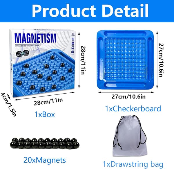 Magnetiskt schackspel, magnetiskt brädspel för stridsschack, damer, julklapp (straffbräda)-FA-