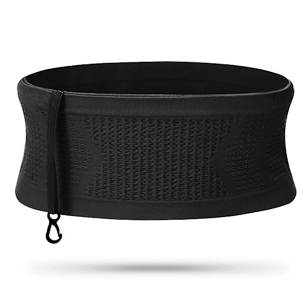 Multifunktionell stickad andningsbar dold midjeväska Bärbar Swe Svart Black L