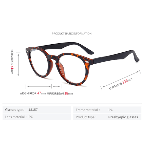 Unisex leseglass med komfortabel ram Brun Brun 1