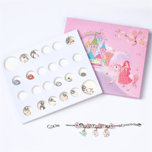 Adventskalender 2023 Jul Adventskalender Unicorn Armband Smycken för tjej