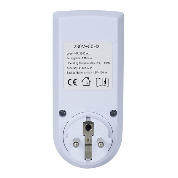 Digitale programmerbare stikkontakter (2-pakning) med daglig/ukentlig digital timer, LCD-skjerm, tilfeldig tyveribeskyttelse, energisparende, 16A/3680W maks