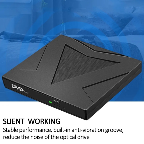Ekstern DVD CD-drev USB 3.0 Type-C Plug Play Bærbar CD DVD