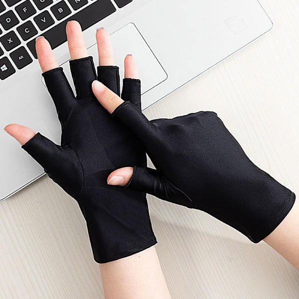 Anti-UV fingerlösa handskar, gelmanikyrhandskar, solskydd UV-skydd